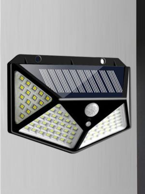 4 Peças Luminária Solar De Parede Refletor 100 Led Sensor Presença Movimento Prova D' Água Com 3 Funções Solar light