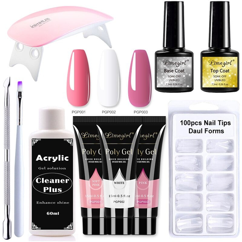 Kit Alongamento de Unhas PolyGel® + Cabine Secadora UV BRINDE - Frete Grátis