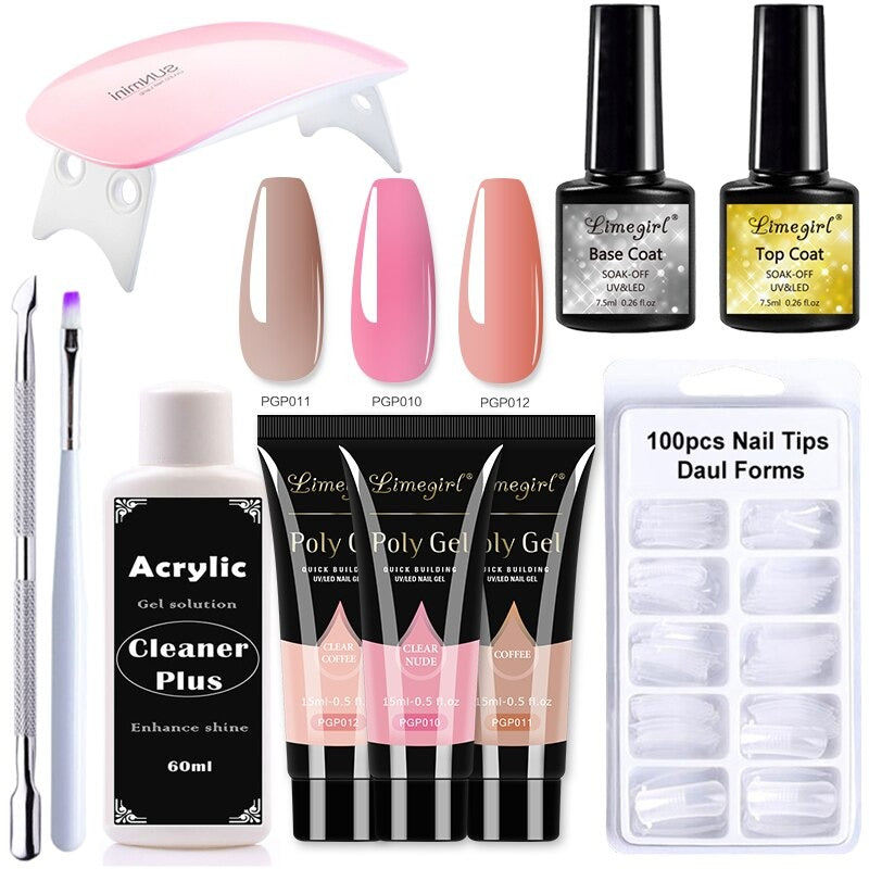 Kit Alongamento de Unhas PolyGel® + Cabine Secadora UV BRINDE - Frete Grátis