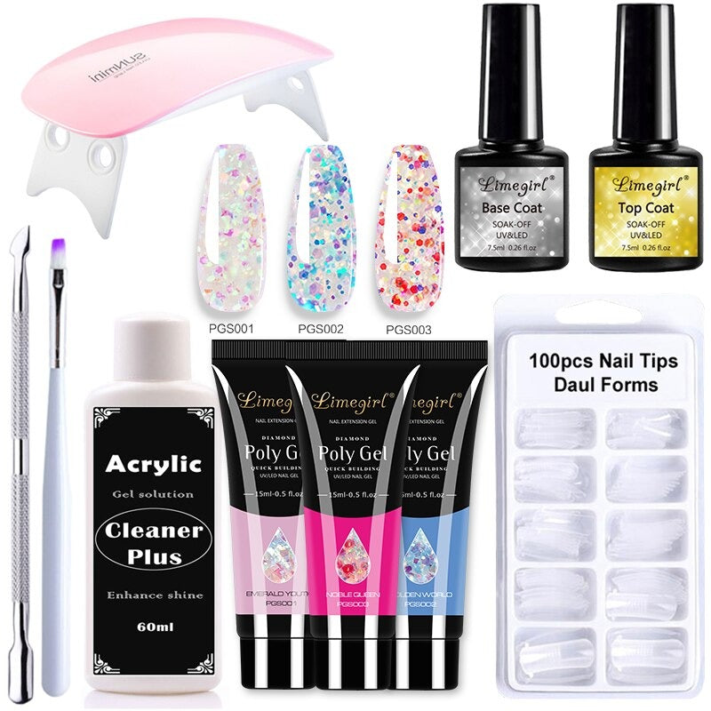 Kit Alongamento de Unhas PolyGel® + Cabine Secadora UV BRINDE - Frete Grátis