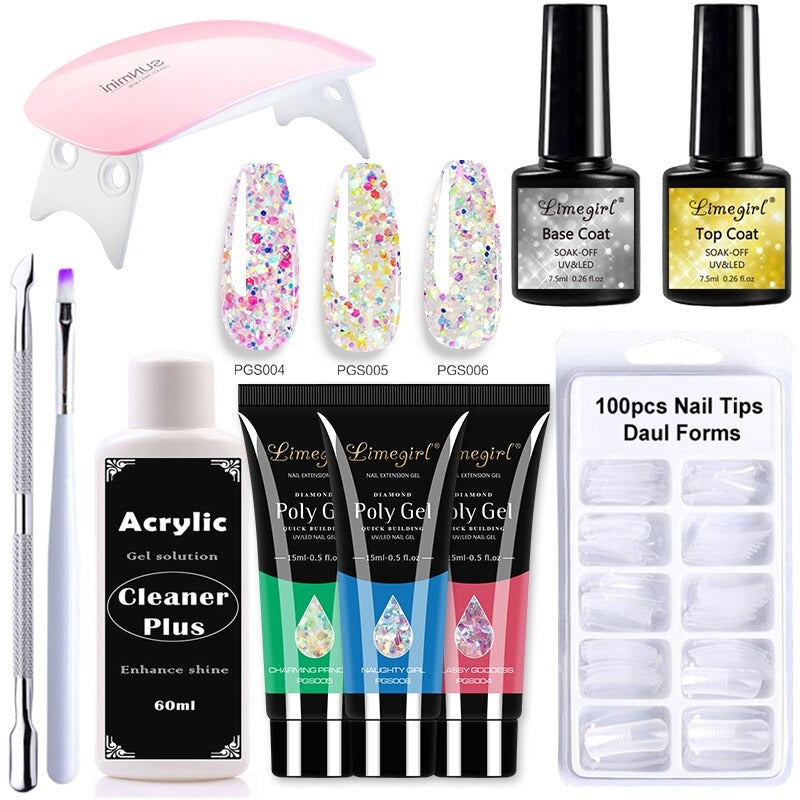 Kit Alongamento de Unhas PolyGel® + Cabine Secadora UV BRINDE - Frete Grátis