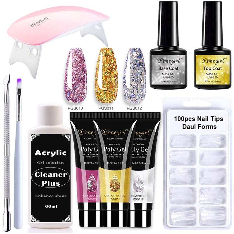 Kit Alongamento de Unhas PolyGel® + Cabine Secadora UV BRINDE - Frete Grátis