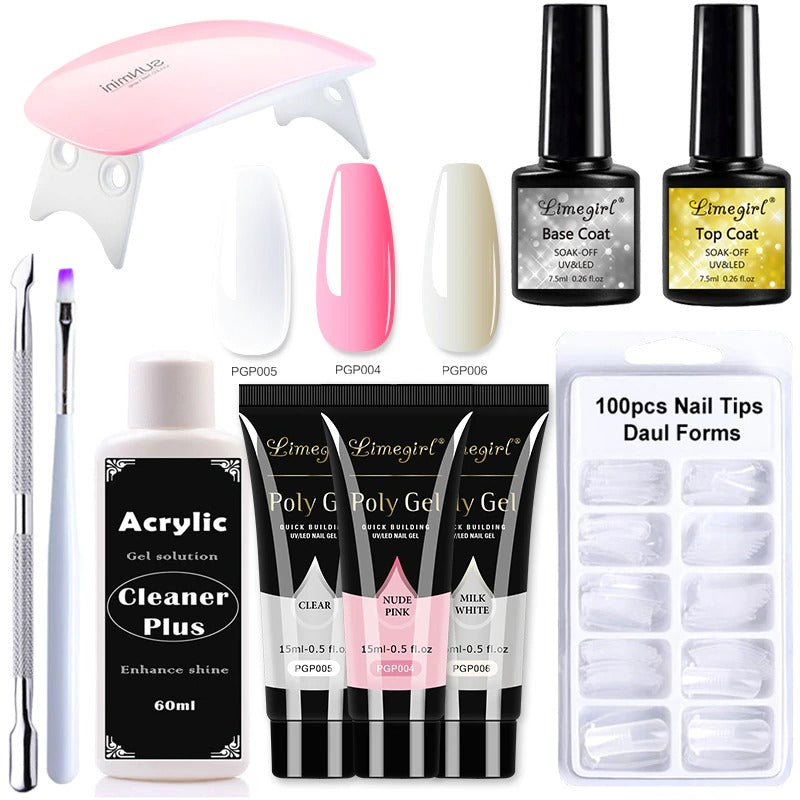 Kit Alongamento de Unhas PolyGel® + Cabine Secadora UV BRINDE - Frete Grátis