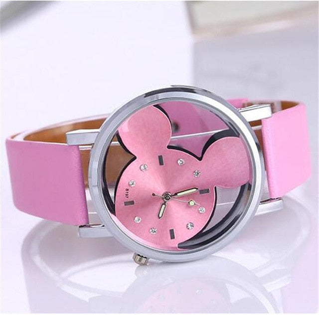 Relógio Quartzo Mickey Disney com Pulseira em Couro